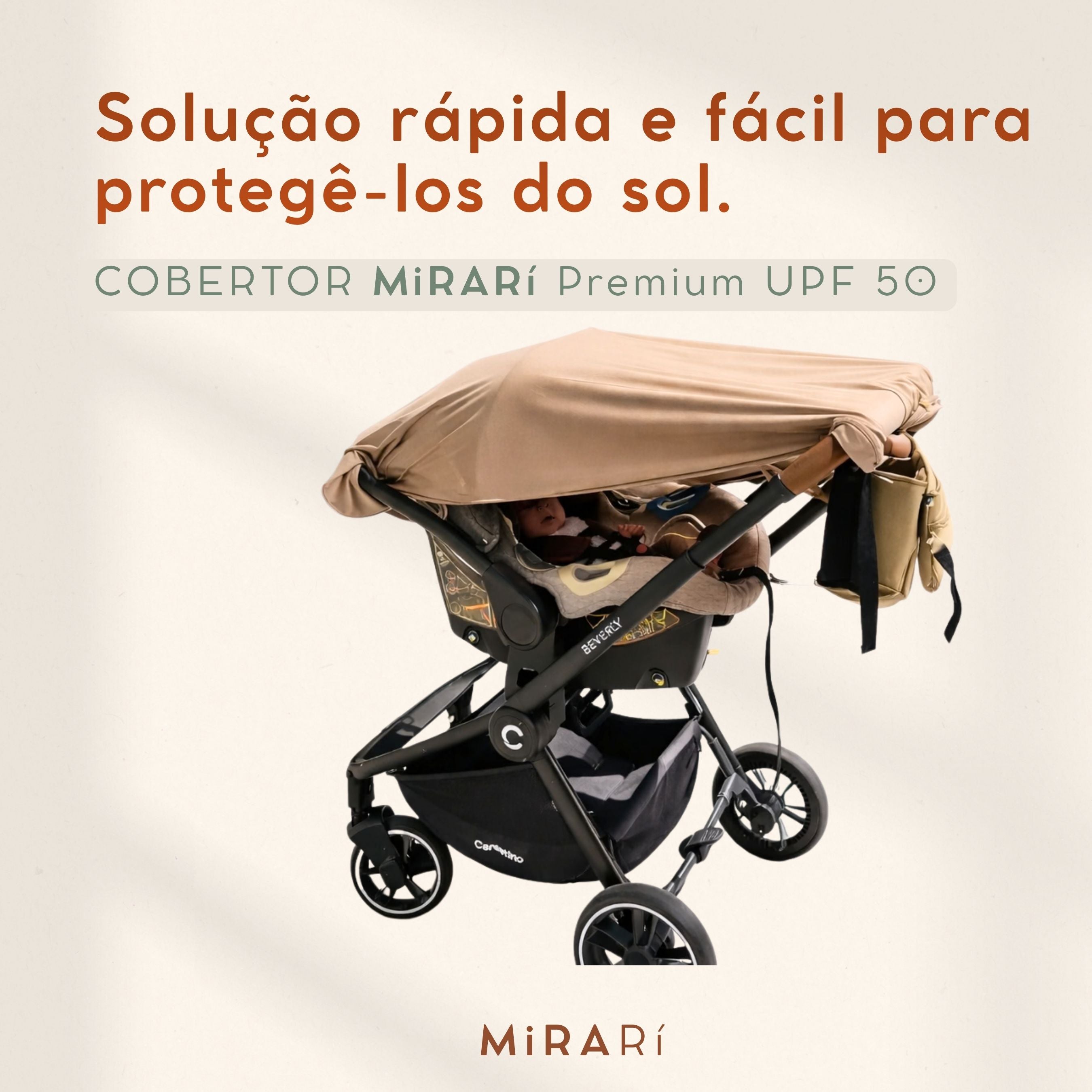 Manta UV bege premium com ímãs – Proteção solar UPF50+